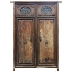19th Century Anadalusian Hand-Carved Wooden Main Door