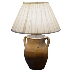 20th Century Anatolian Clay Pot Lamp –Vintage Handcrafted Mediterranean Lighting