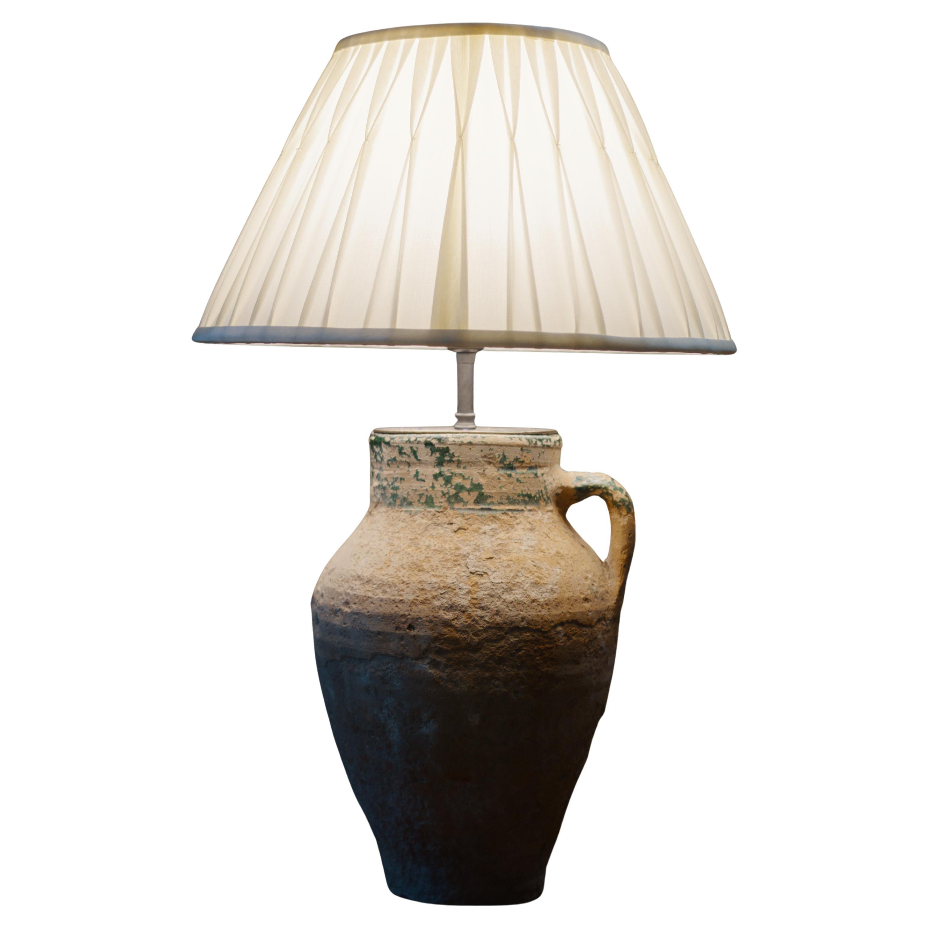 Handcrafted 20th Century Anatolian Glazed Ceramic Table Lamp