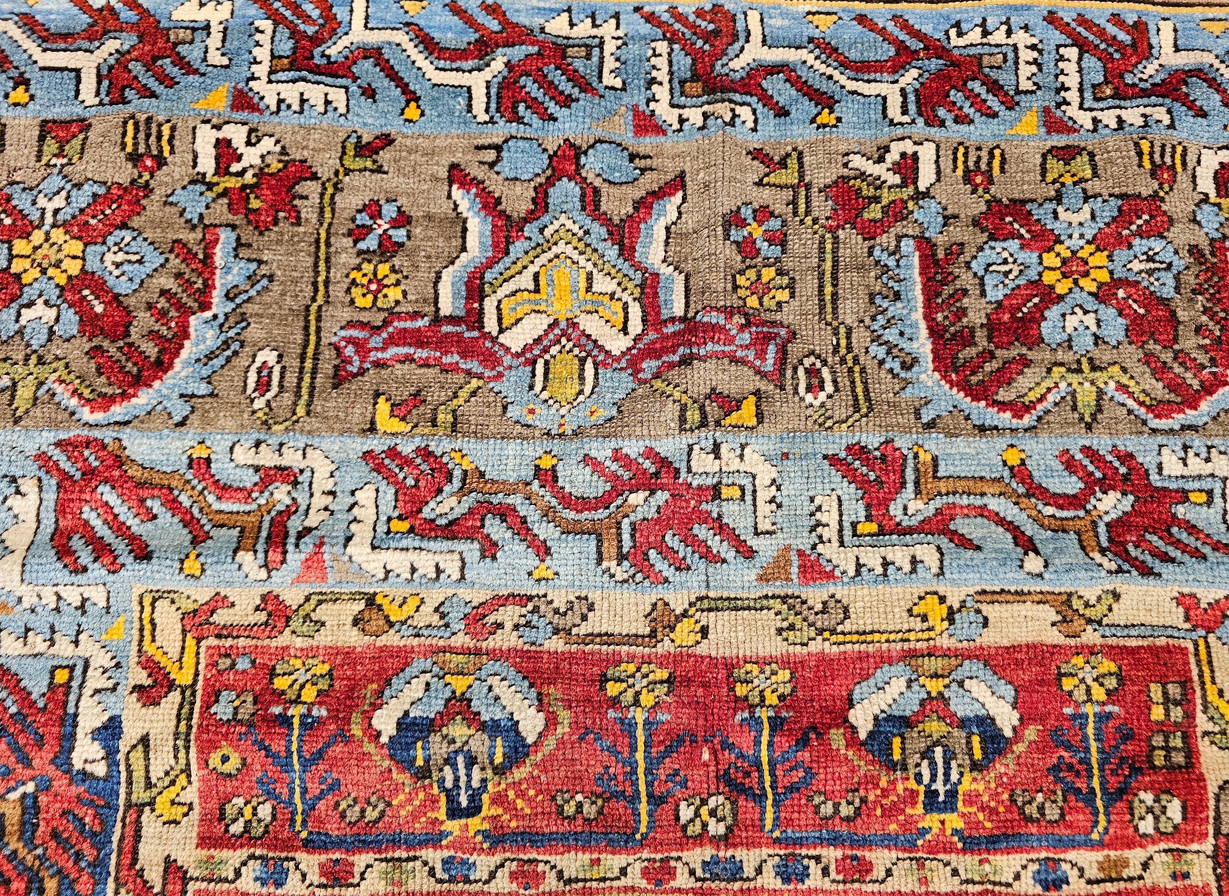 19. Jahrhundert Anatolischer Konya Ladik Gebetsteppich in Rot, Gelb, Blau im Angebot 2