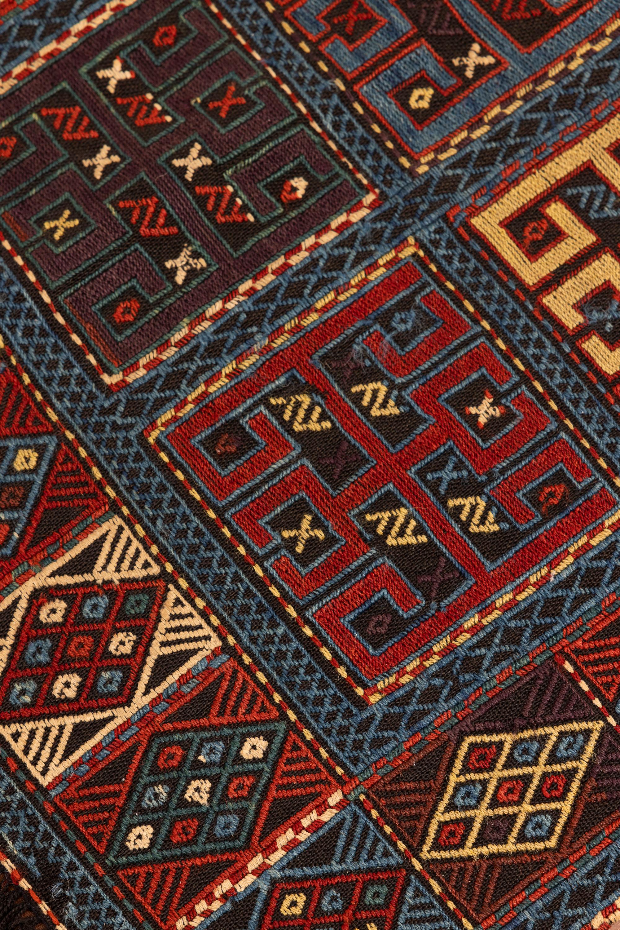 Hand-Knotted 19th Century Antique Caucasian Verneh Rug For Sale