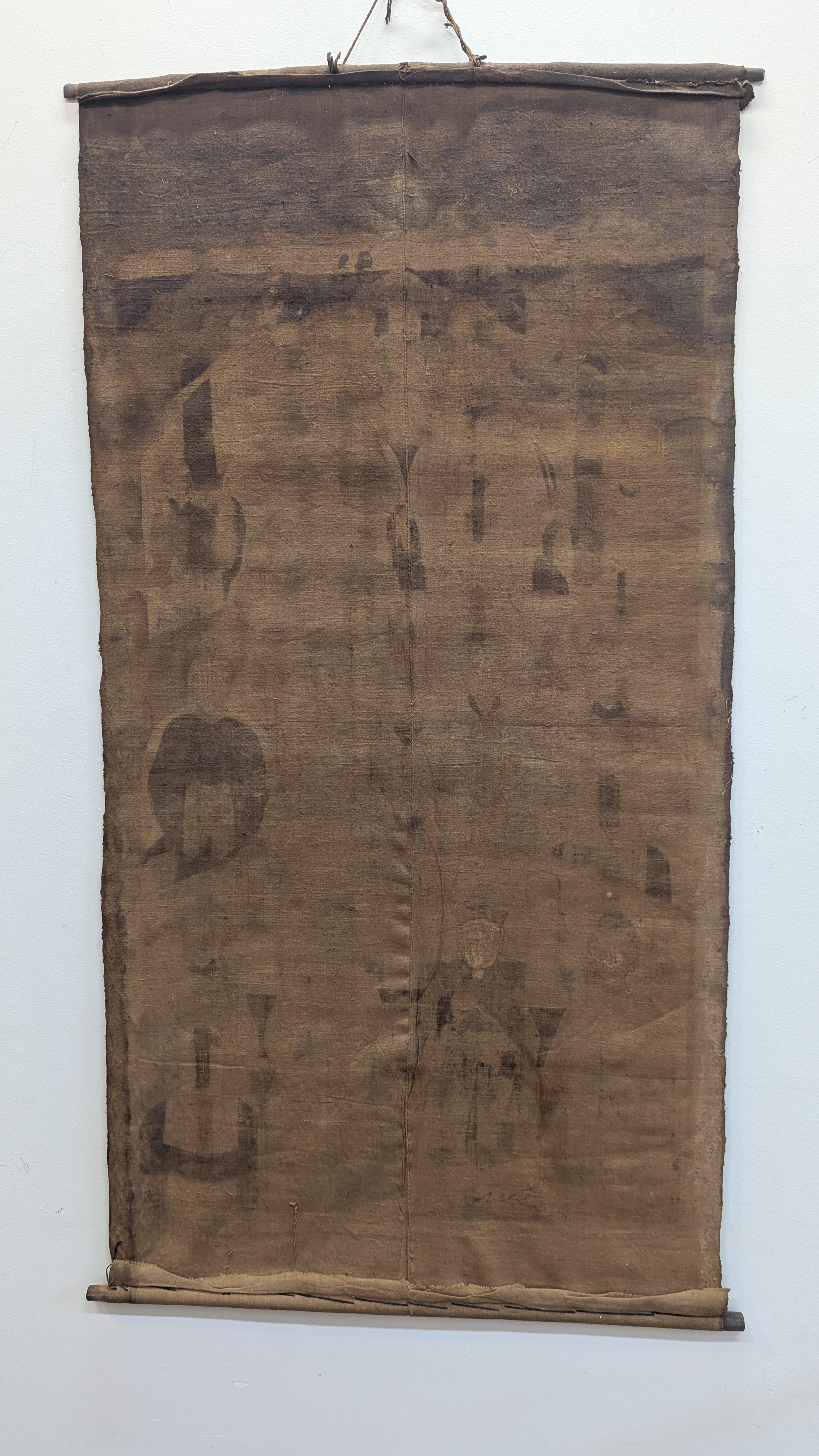 Chinese 19th Century Ancestor Painting on Cloth For Sale