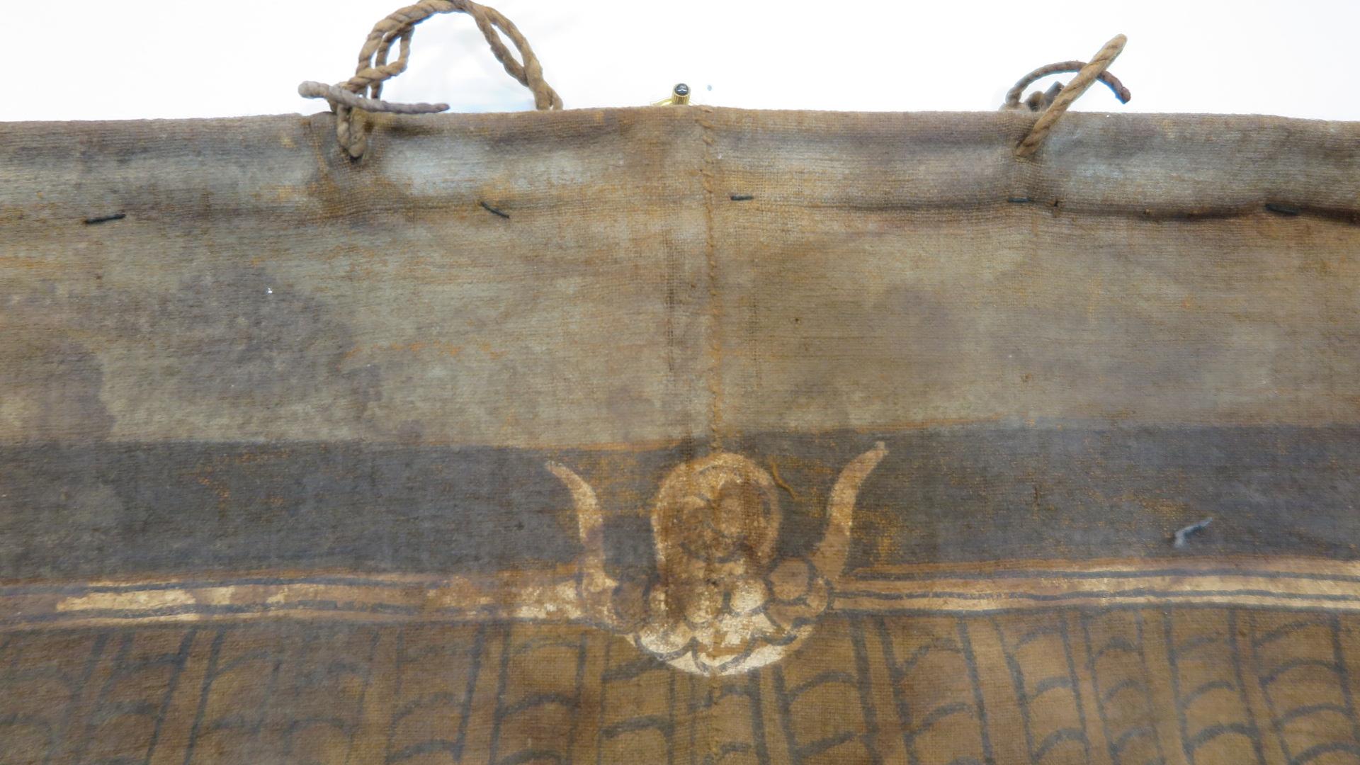 Hand-Painted 19th Century Ancestor Painting on Cloth For Sale