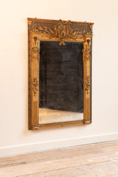 19th century ancient baroque mirror with floral and animal decorations