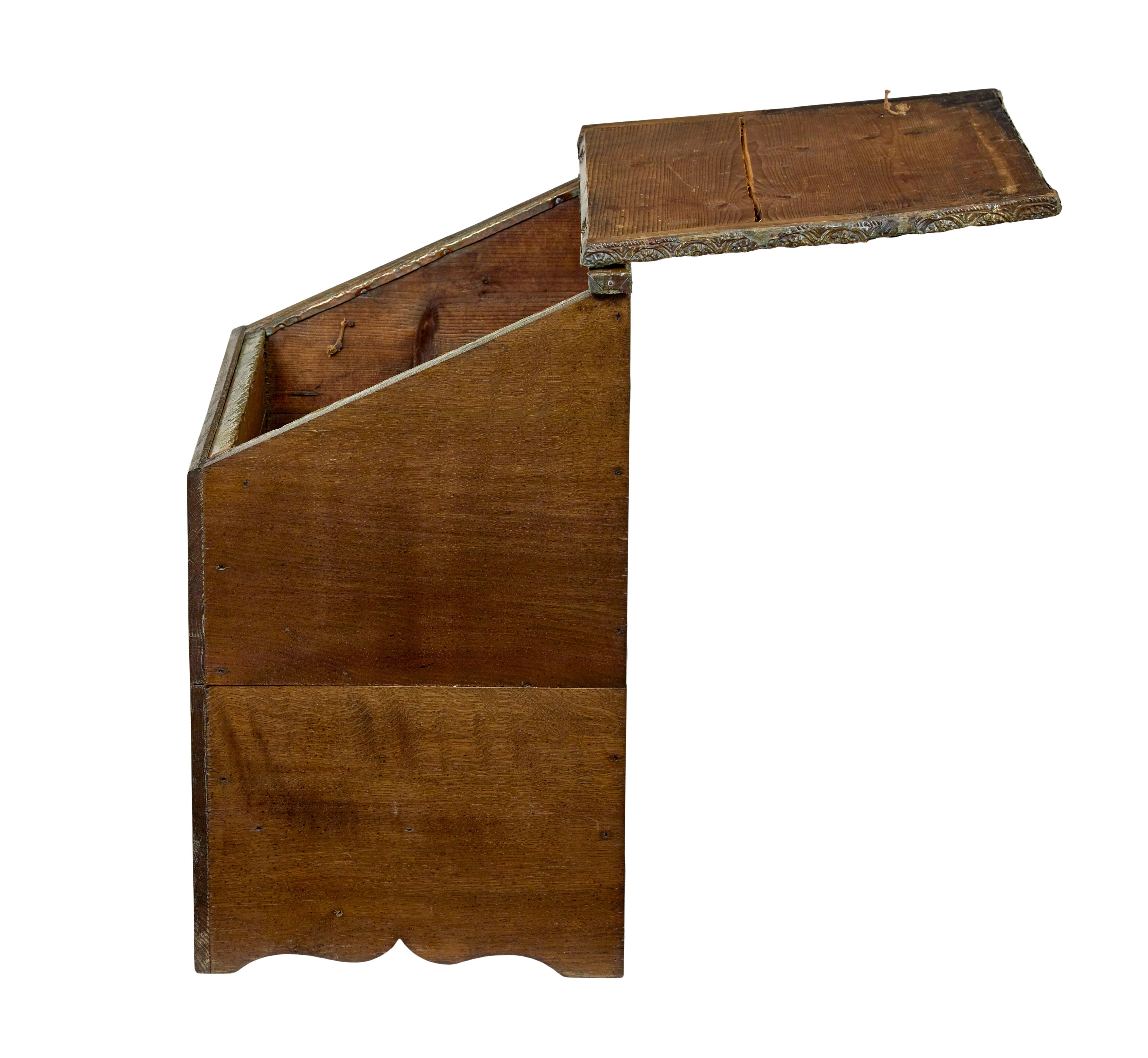 English 19th Century and later oak and brass storage box For Sale