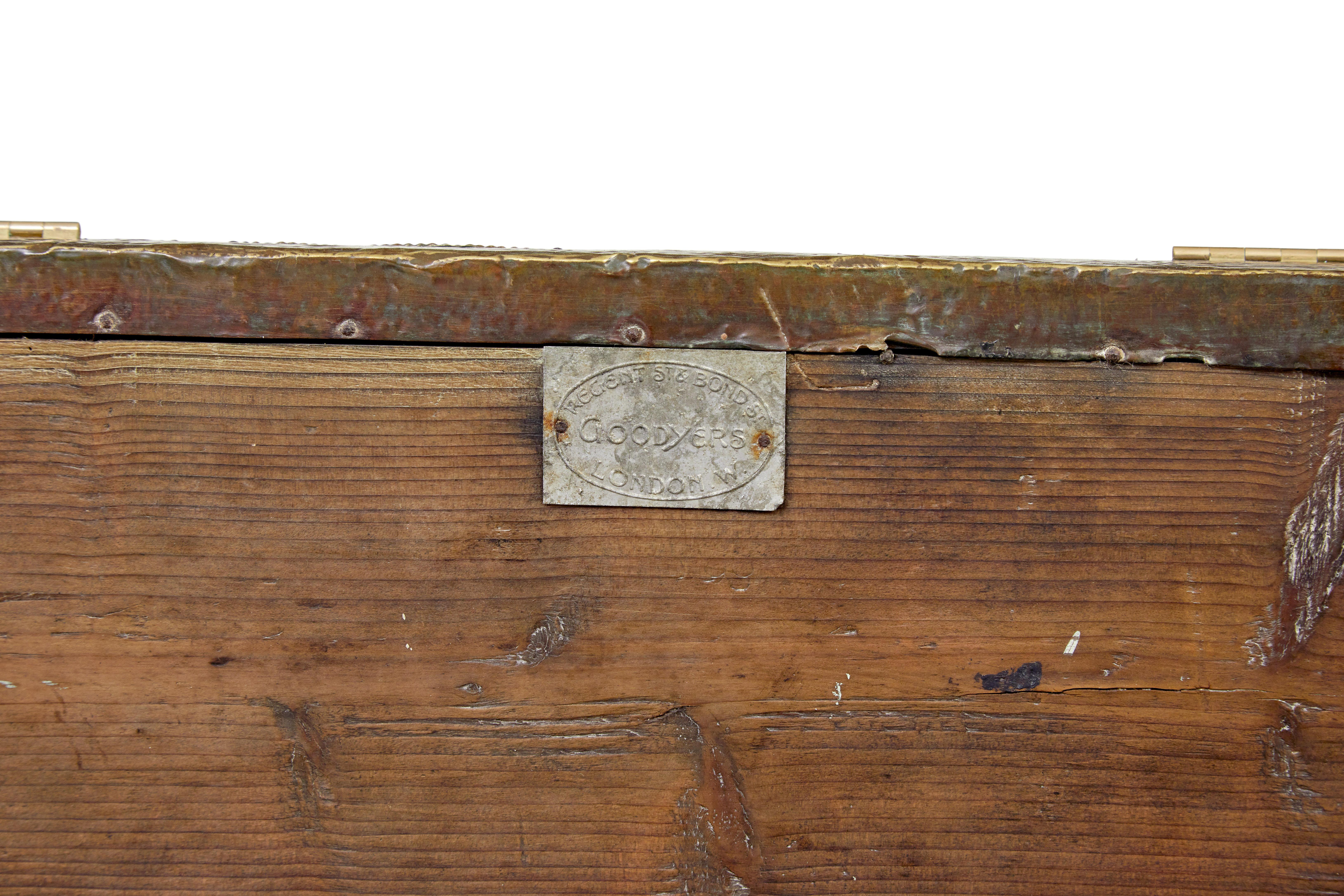 19th Century and later oak and brass storage box For Sale 2