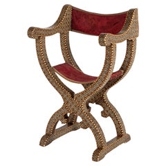 Antique 19th Century Andalucia Inlaid Folding Chair