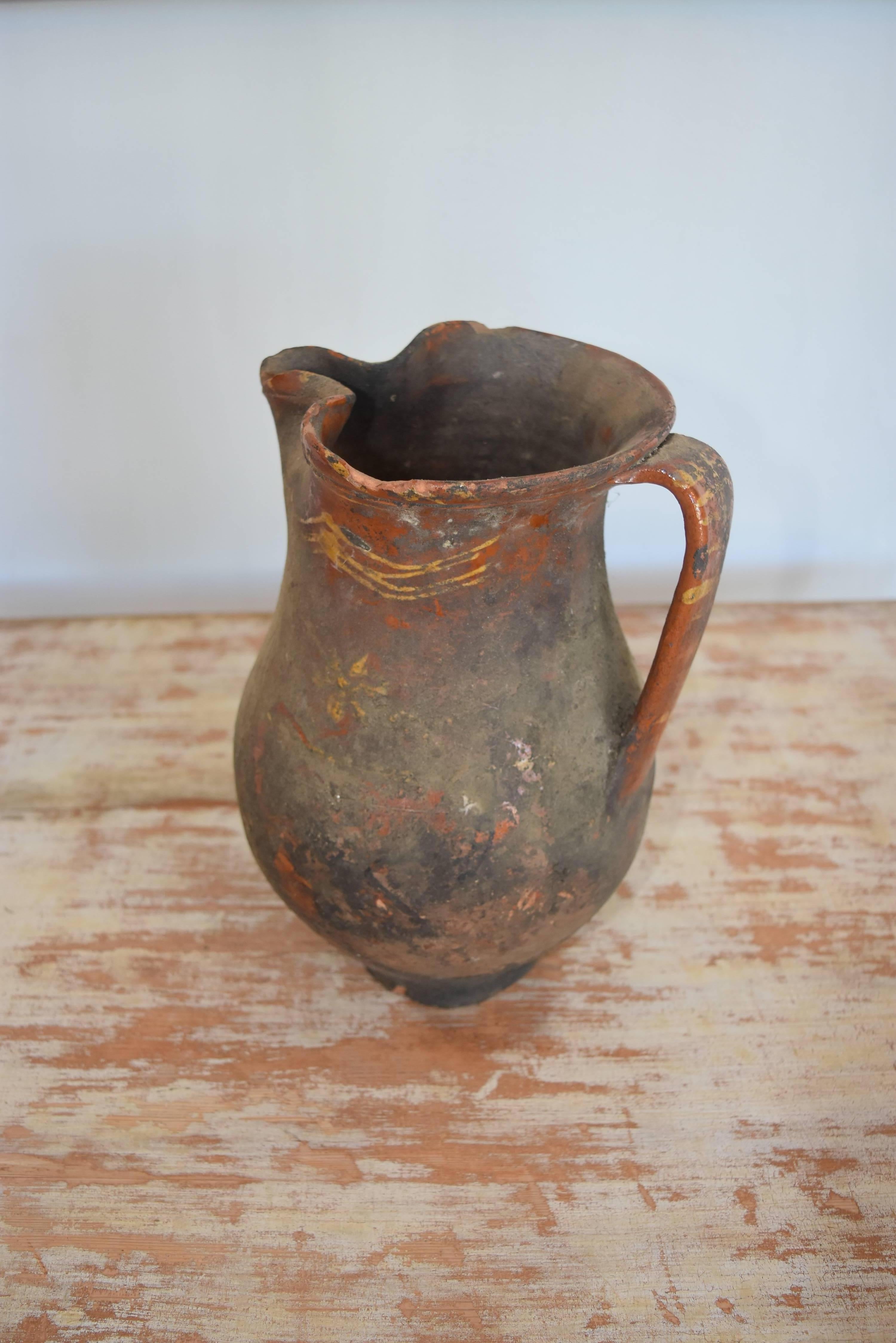 Hand-Crafted 19th Century Andalusian Antique Spanish Ceramic Pitcher