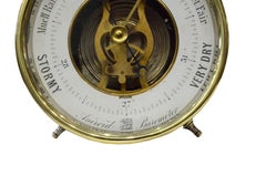 19th Century Aneroid or Holosteric Brass Barometer Antique Forecast Instrument