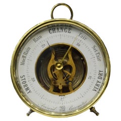 19th Century Aneroid or Holosteric Brass Barometer Antique Forecast Instrument