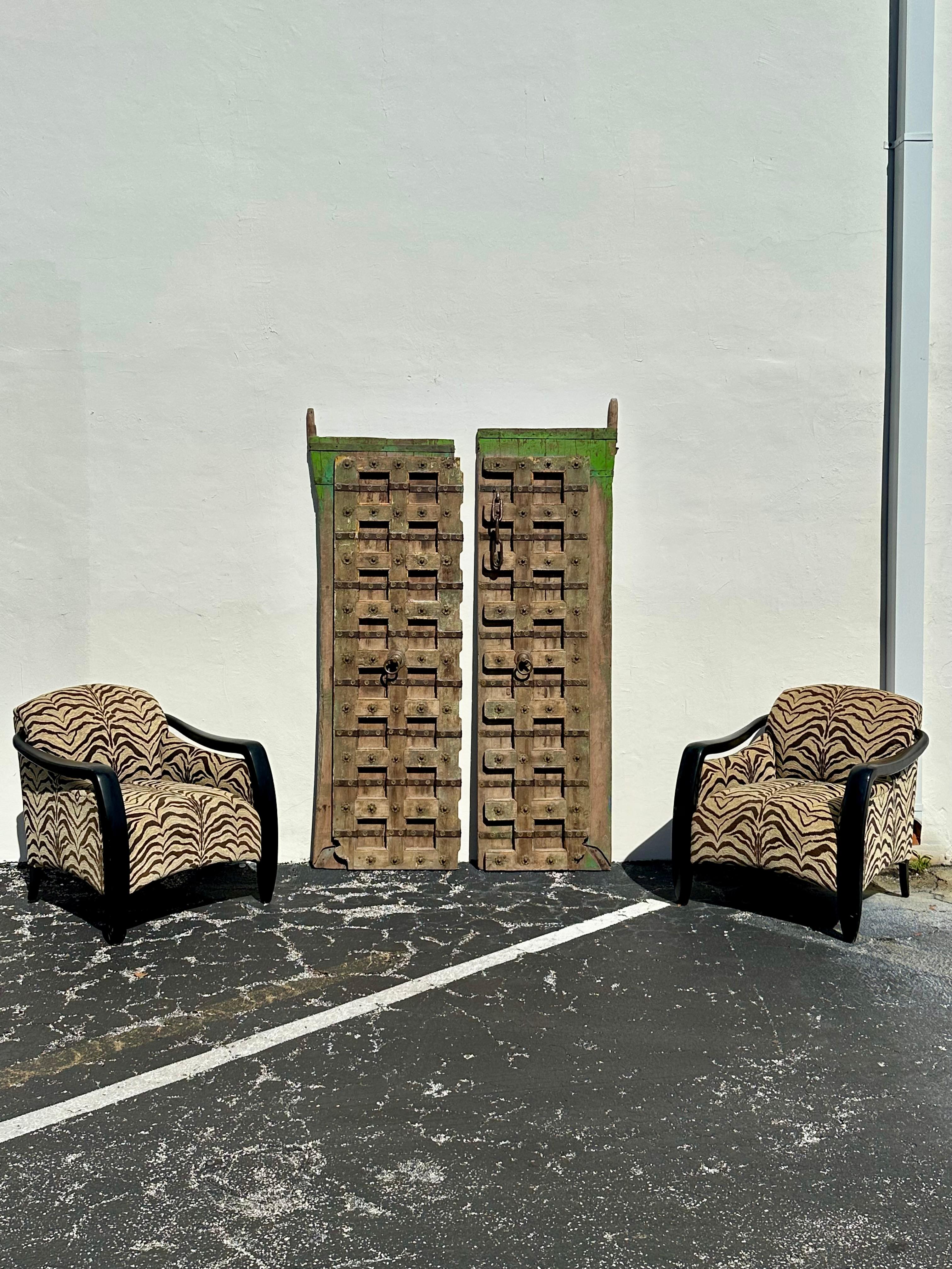 19th Century Anglo architectural Iron Brass Wood Handcrafted Temple Entry Doors For Sale 6