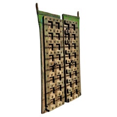 19th Century Anglo architectural Iron Brass Wood Handcrafted Temple Entry Doors