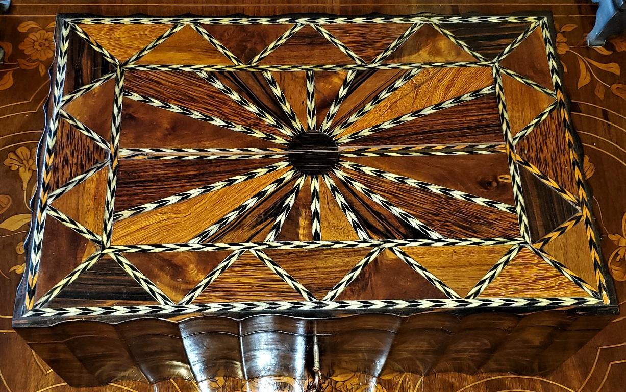 Bone 19th Century Anglo Ceylonese Coromandel Box with Specimen Wood Inlays