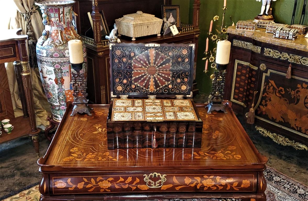 19th Century Anglo Ceylonese Coromandel Box with Specimen Wood Inlays 3