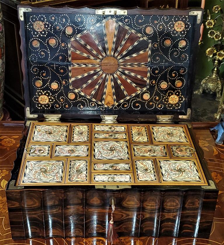 British Colonial 19th Century Anglo Ceylonese Coromandel Box with Specimen Wood Inlays