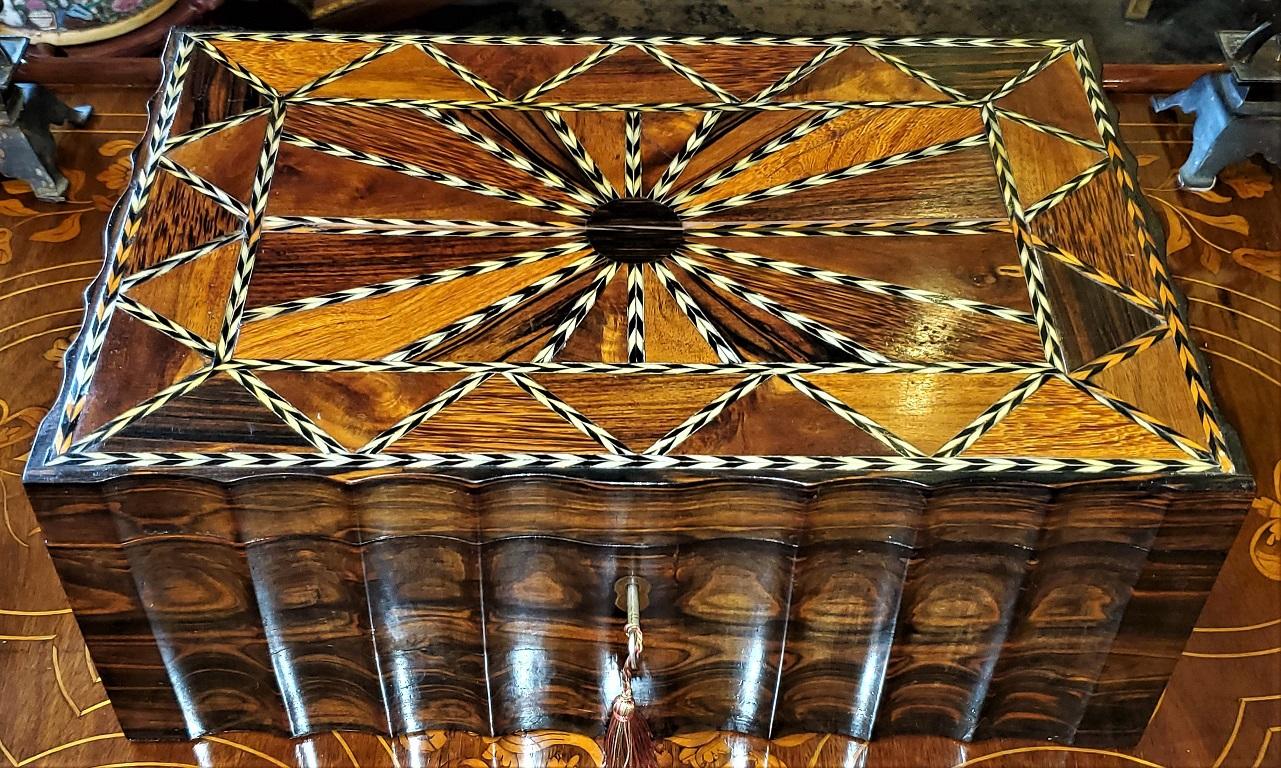 19th Century Anglo Ceylonese Coromandel Box with Specimen Wood Inlays In Good Condition In Dallas, TX