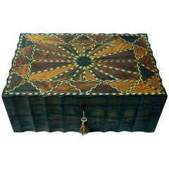 19th Century Anglo Ceylonese Coromandel Box with Specimen Wood Inlays