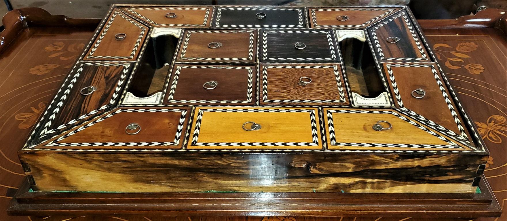 19th Century Anglo Ceylonese Specimen Wood Desk Companion Tray For Sale 2