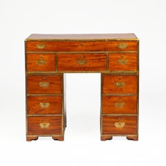19th Century Anglo-Chinese Campaign Chest Desk in Camphor Wood