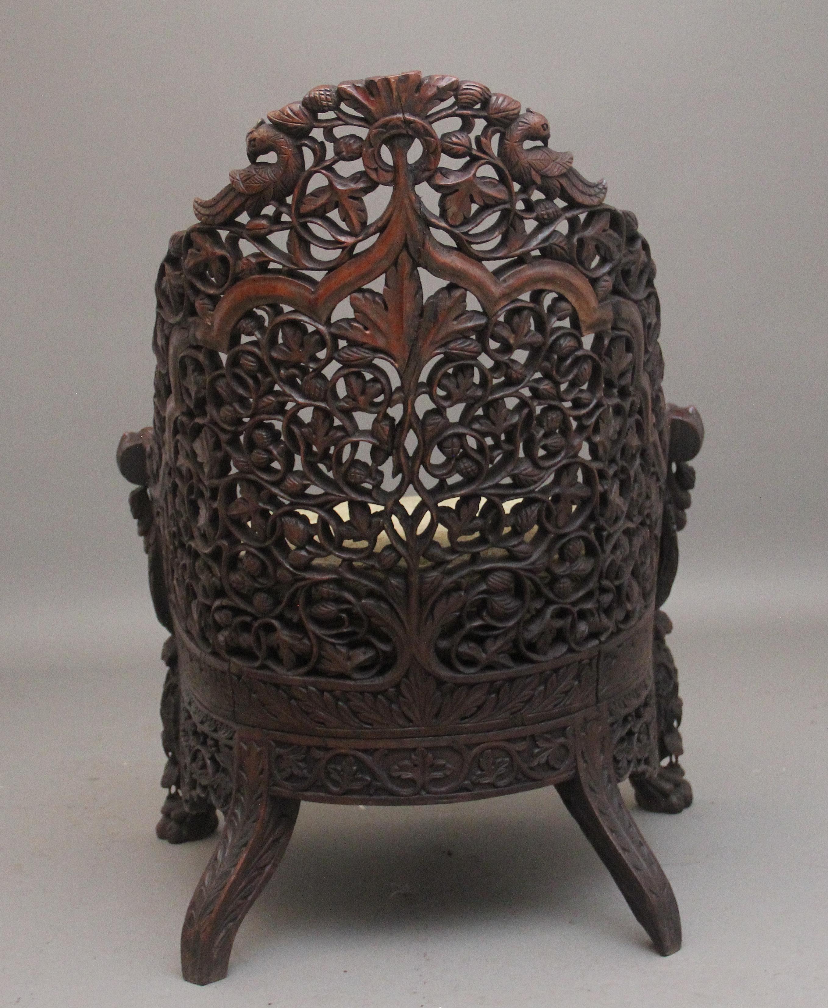 Late 19th Century 19th Century Anglo-Indian armchair For Sale