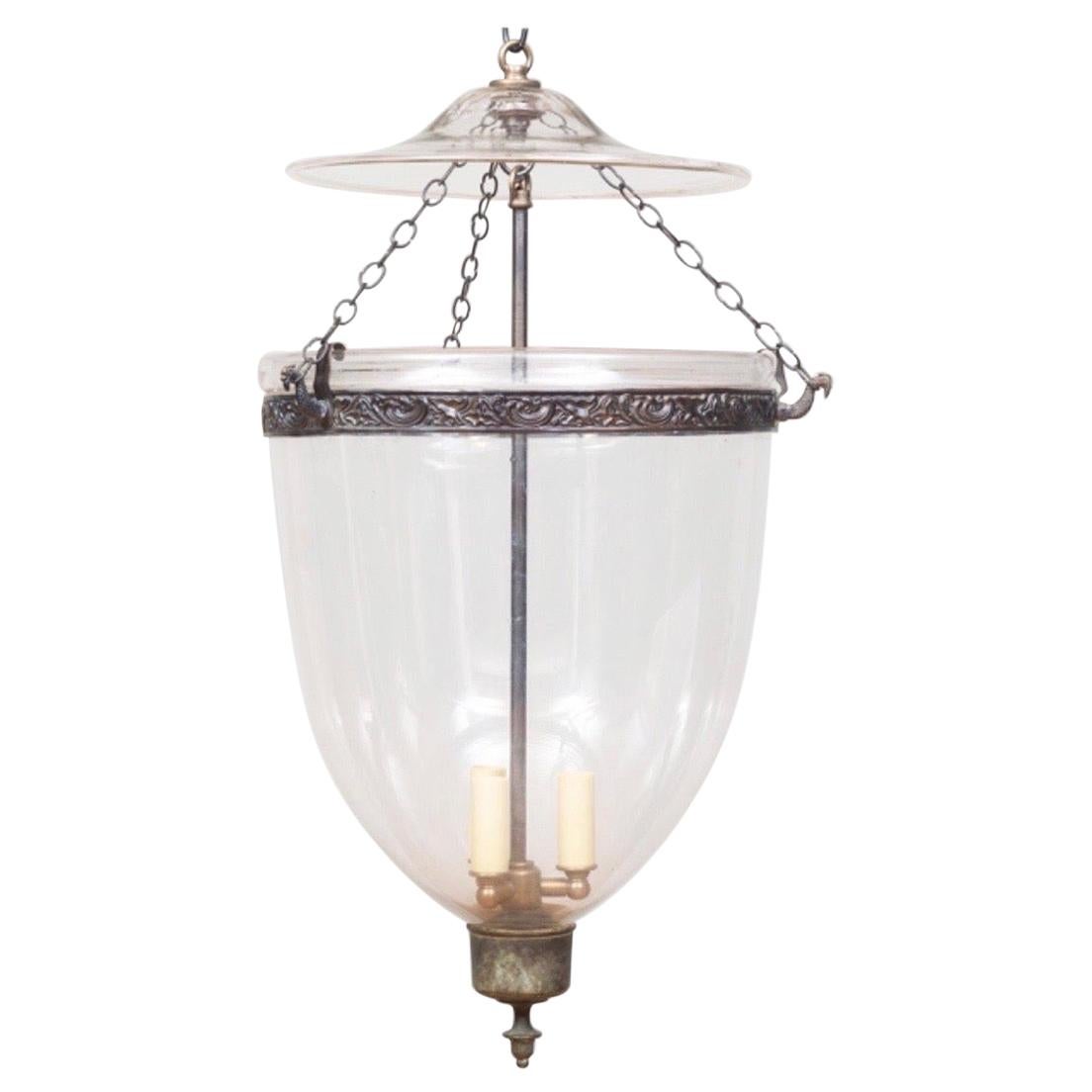 19th Century Anglo-Indian Bell Jar Lantern Clear Glass