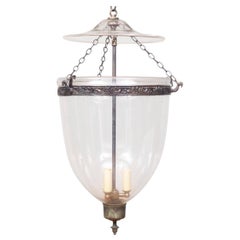 lanterne Anglo-Indienne du 19ème siècle en forme de cloche en verre clair