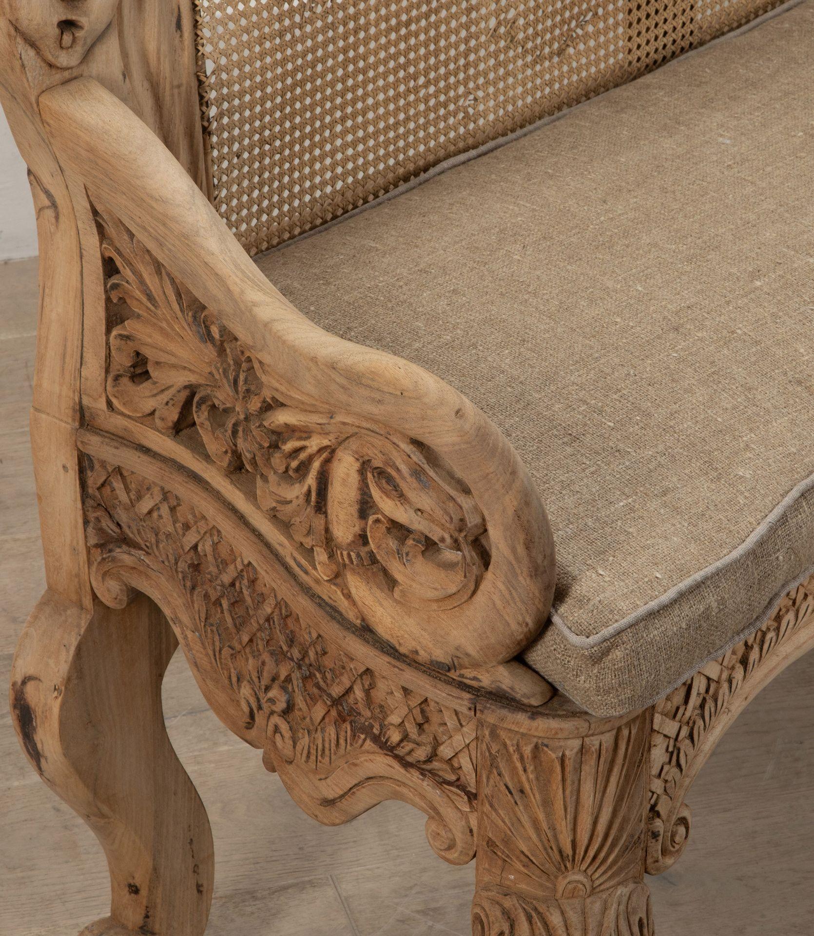 19th Century Anglo Indian Bleached Rosewood Settee For Sale 4