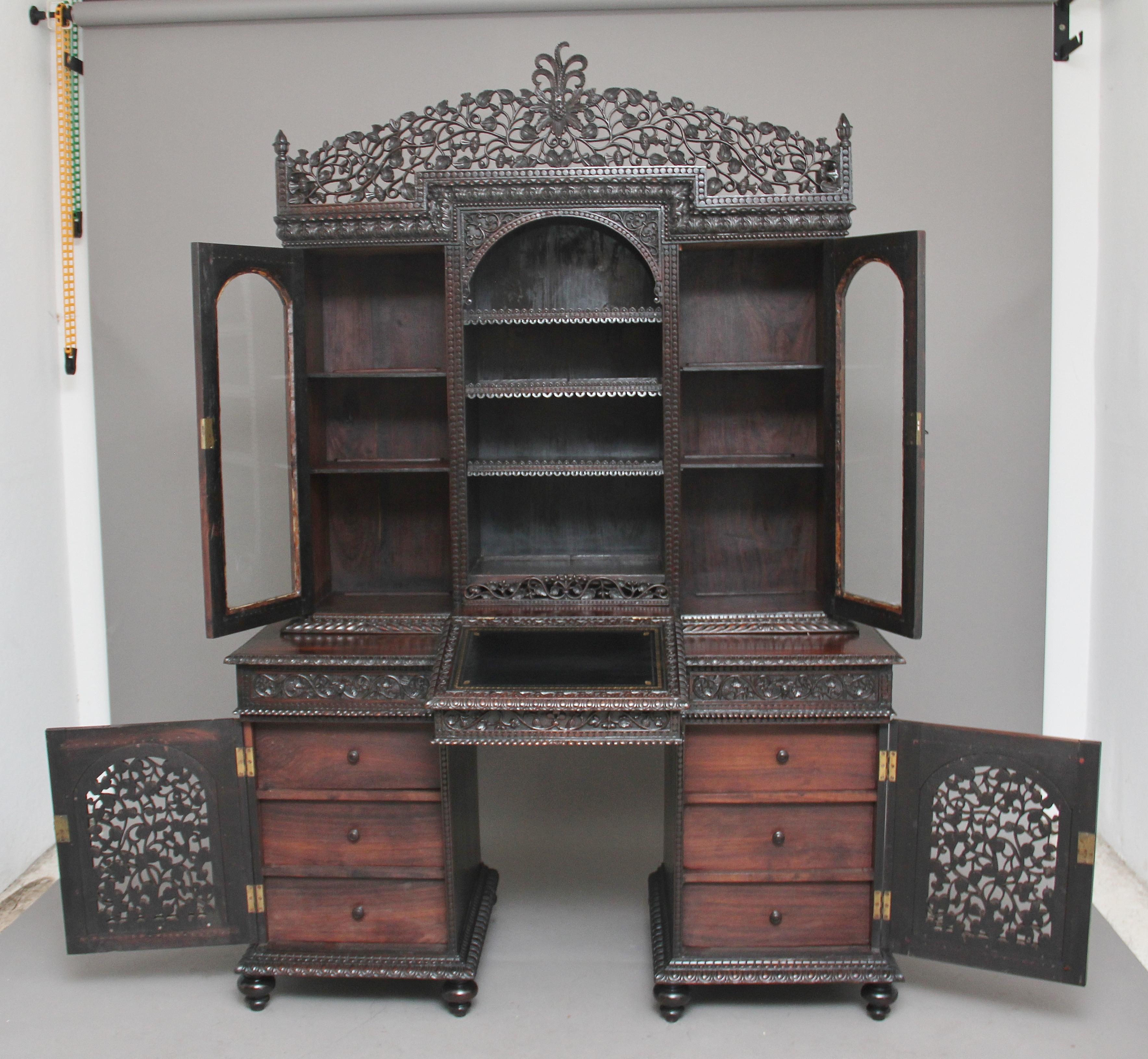 English 19th Century Anglo-Indian bookcase