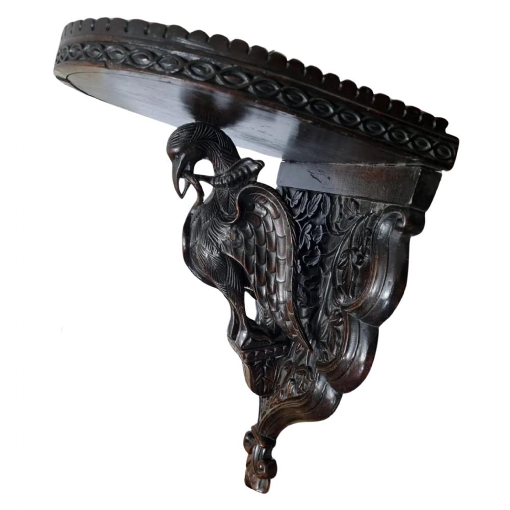 Carved 19th Century Anglo-Indian / Burmese Wall Bracket / Shelf  For Sale