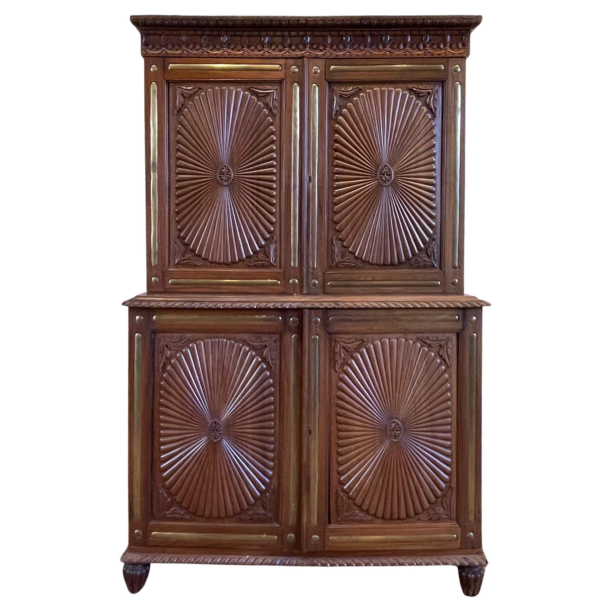 19th Century Anglo-Indian Cabinet or Linen Press