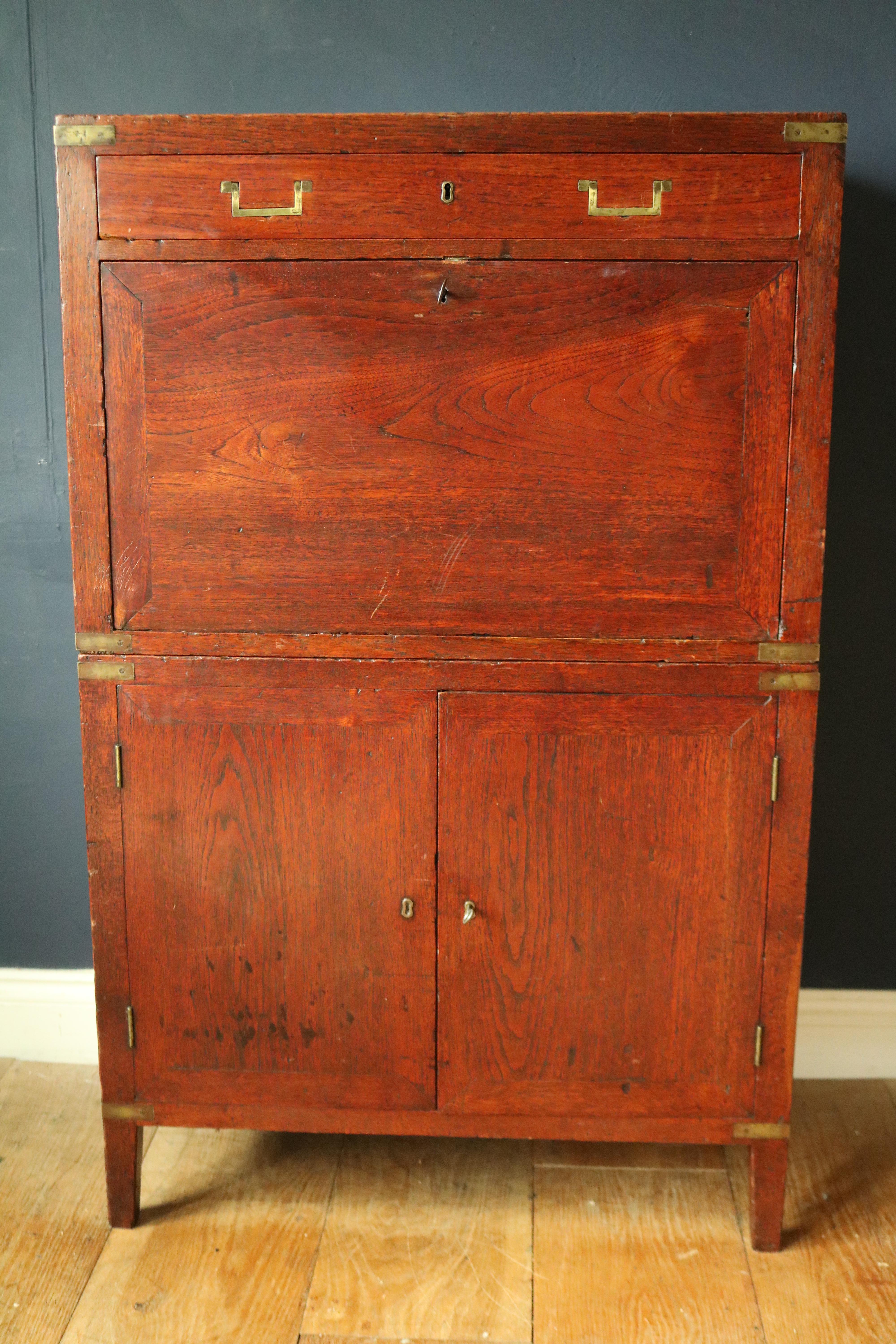 Woodwork 19th Century Anglo-Indian Campaign Chest