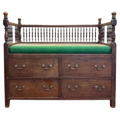 19th Century Anglo Indian Campaign Settle Bench 