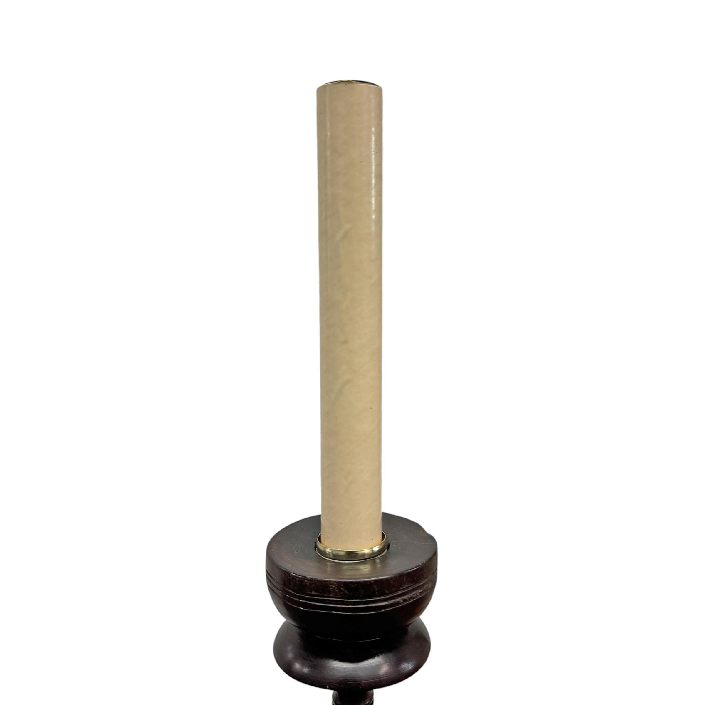 Rosewood 19th Century Anglo-Indian Candlestick Lamps