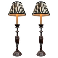 19th Century Anglo-Indian Candlestick Lamps