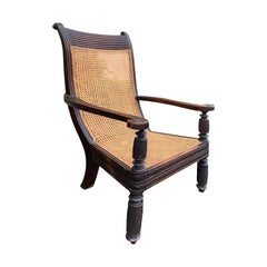 Antique 19th Century Anglo-Indian Caned Planters Armchair