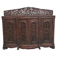 19th Century Anglo-Indian carved cabinet