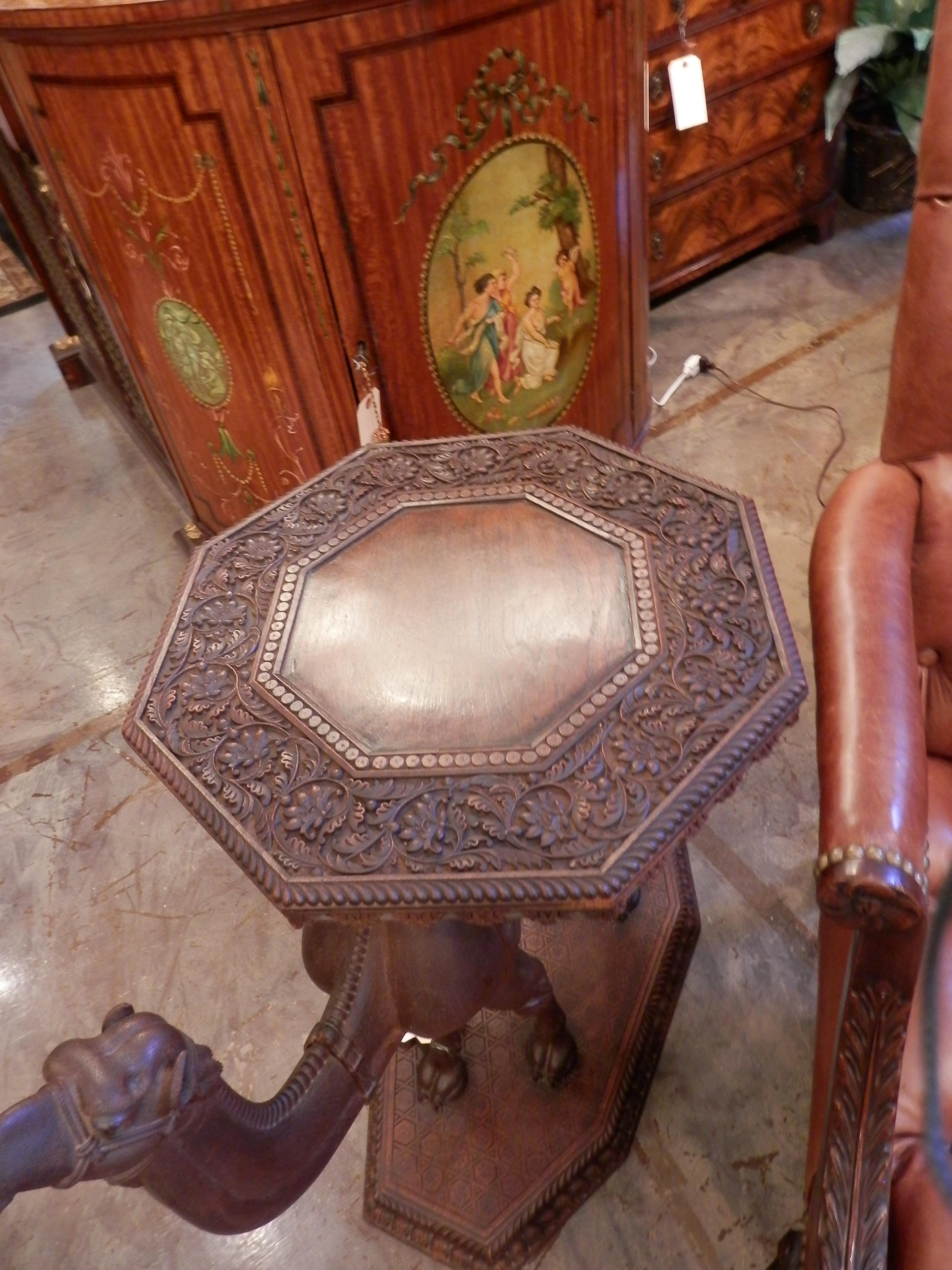 19th century carved Anglo-Indian camel table made for the English trade.