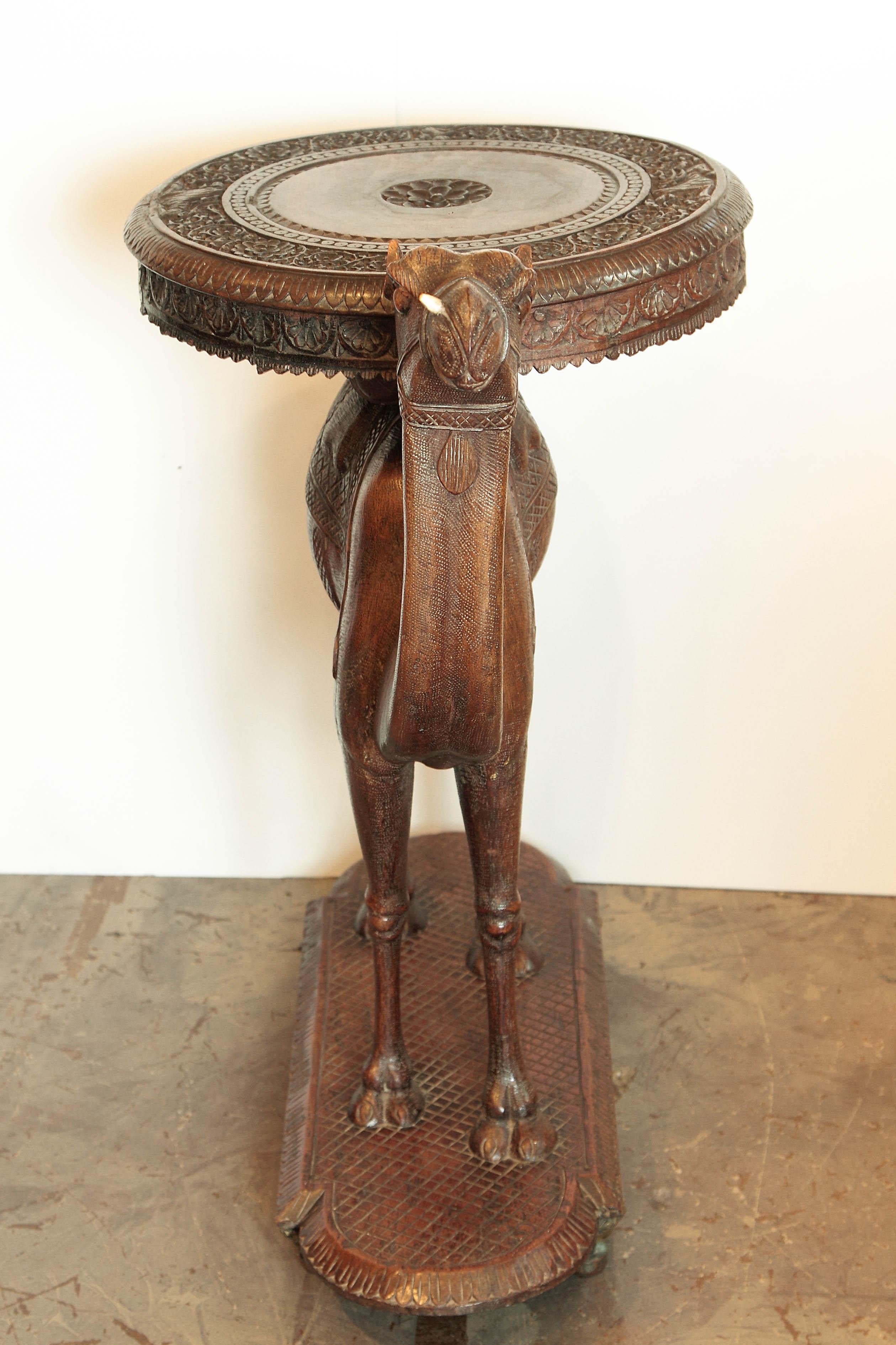19th Century Anglo-Indian Carved Camel Table 1