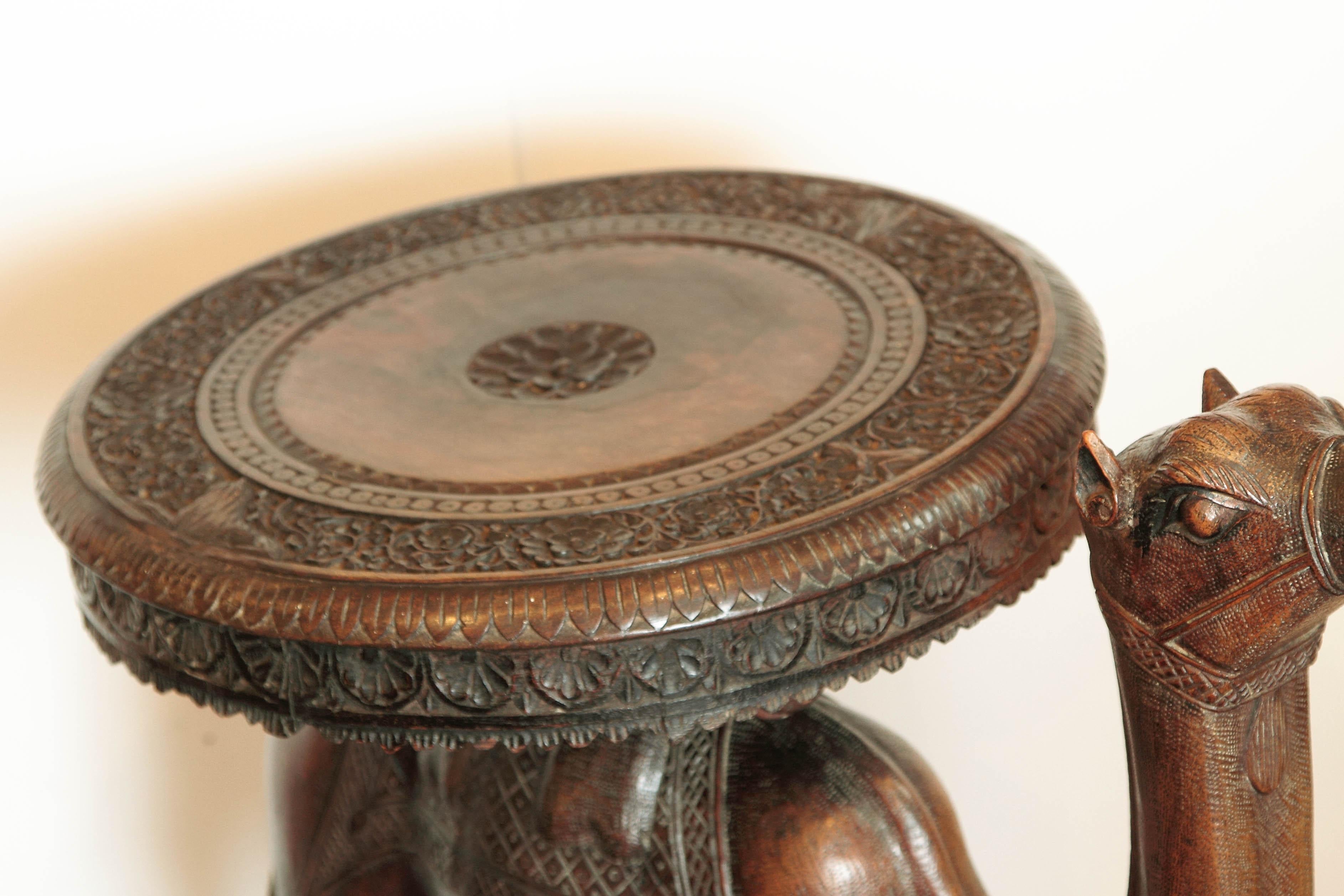 19th Century Anglo-Indian Carved Camel Table 4