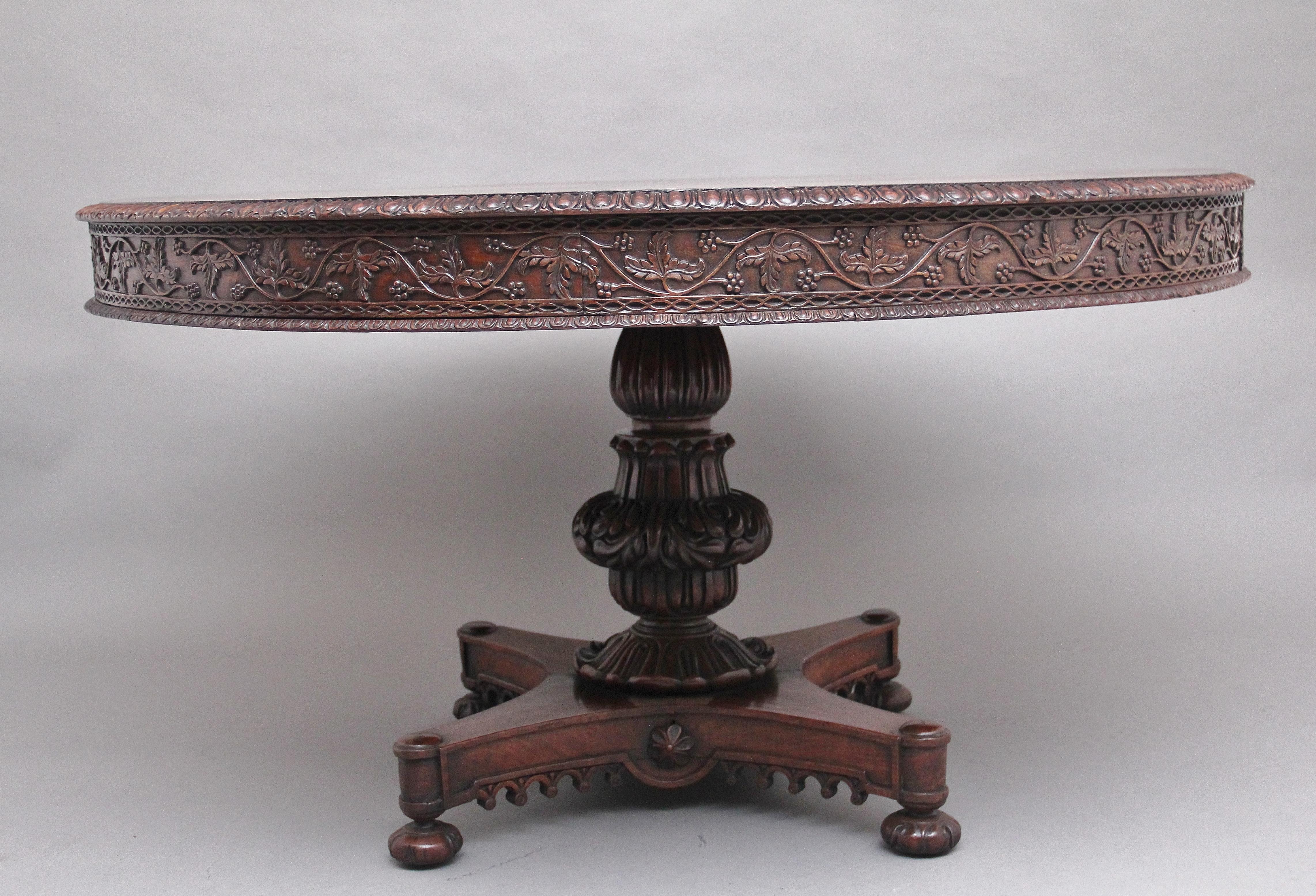 19th Century Anglo Indian Carved Centre Table 4