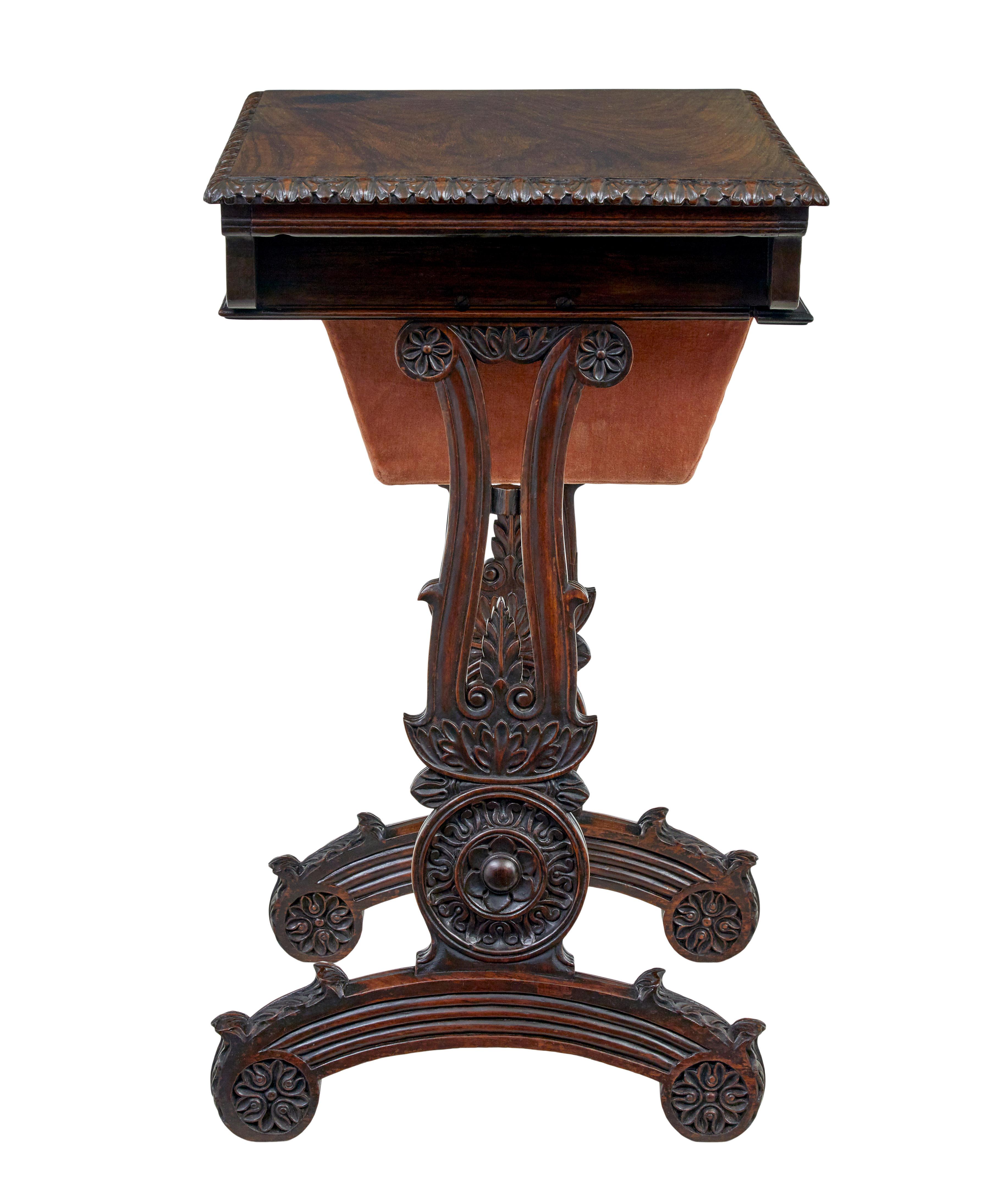 19th century Anglo Indian carved padouk side table For Sale 3