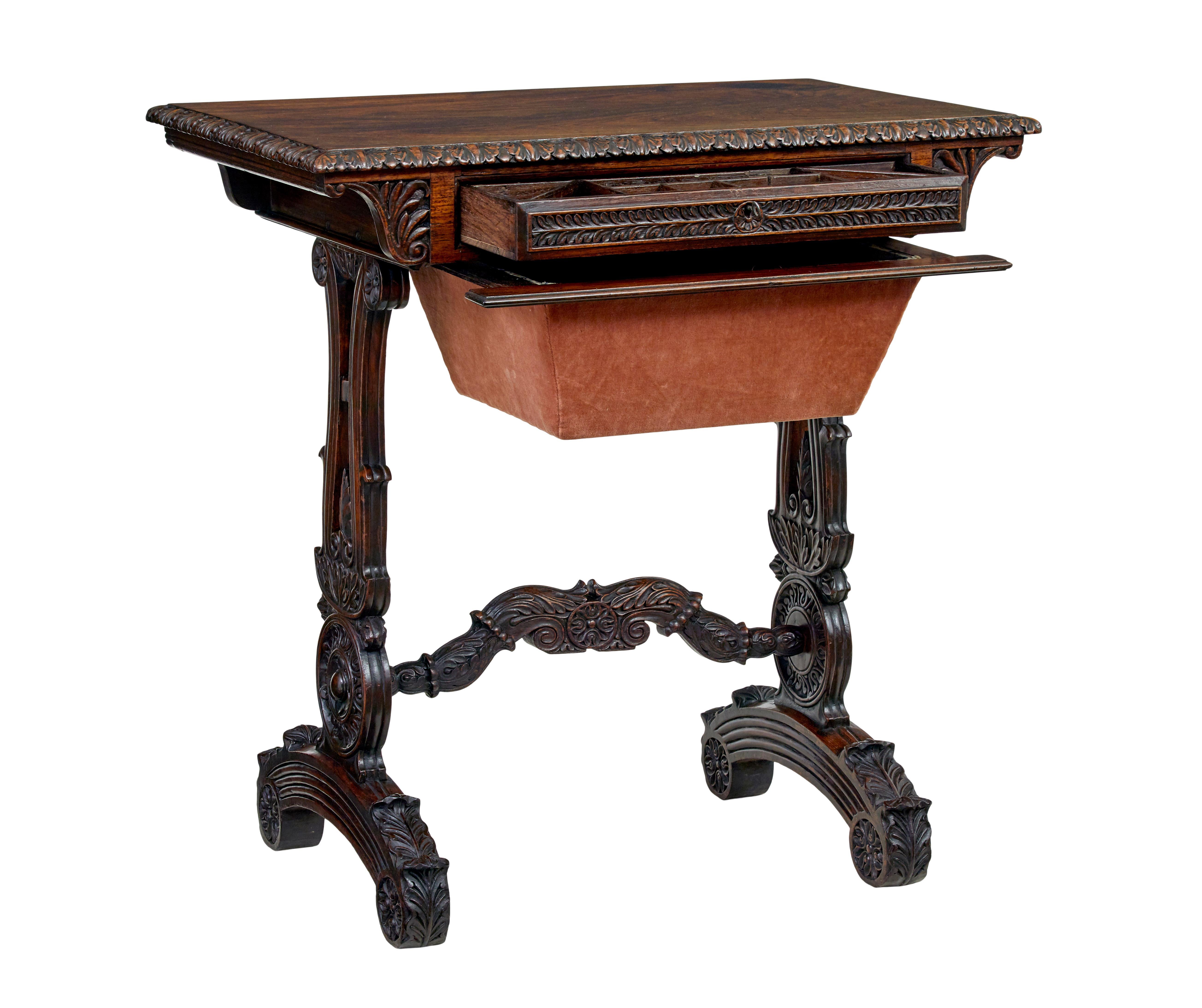 19th century Anglo Indian carved padouk side table For Sale 4