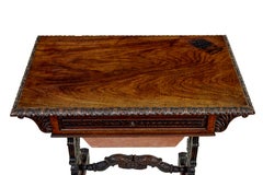 19th century Anglo Indian carved padouk side table