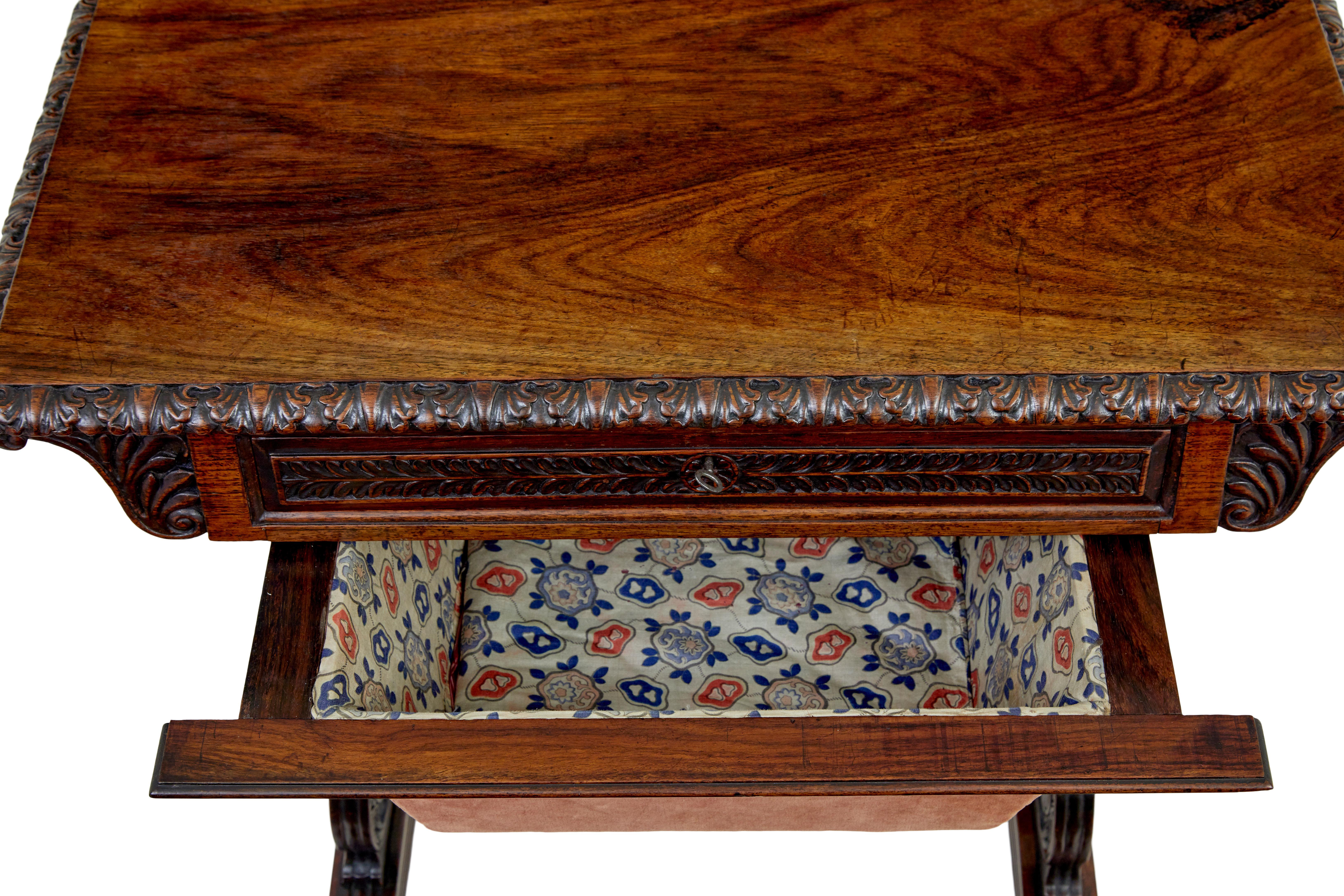 British Indian Ocean Territory 19th century Anglo Indian carved padouk side table For Sale