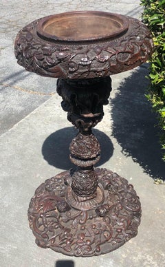 19th Century Anglo Indian Carved Rosewood Jardinière
