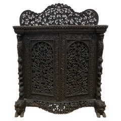 Retro 19th Century Anglo Indian Carved Rosewood Sideboard