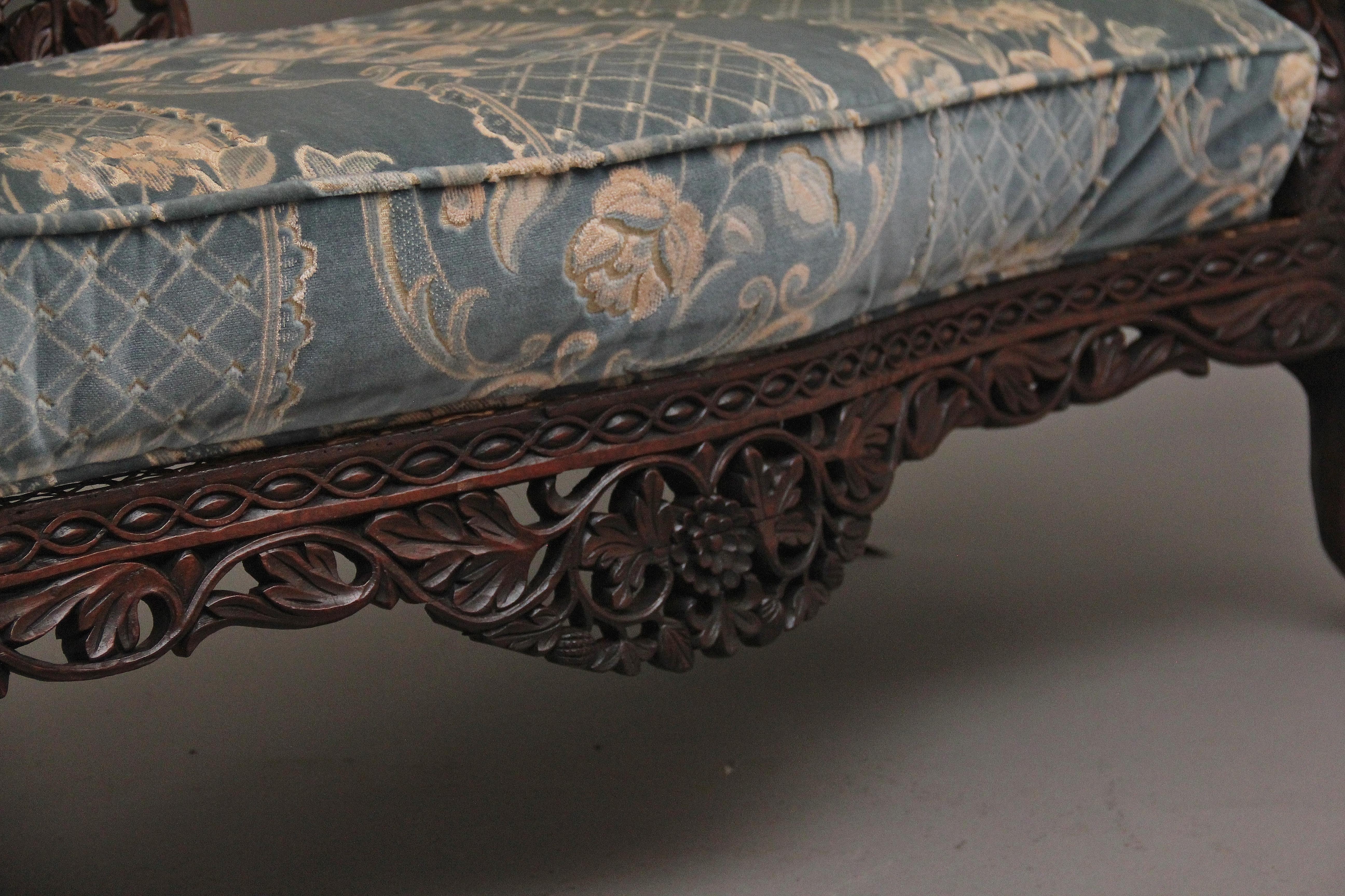 19th Century Anglo Indian carved sofa For Sale 10