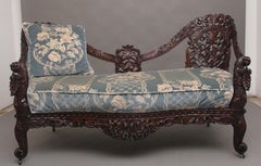 19th Century Anglo Indian carved sofa
