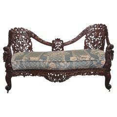 19th Century Anglo Indian carved sofa