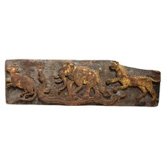 Sculpture anglo-indienne du XIXe siècle représentant un éléphant, un tigre, un serpent et un rat